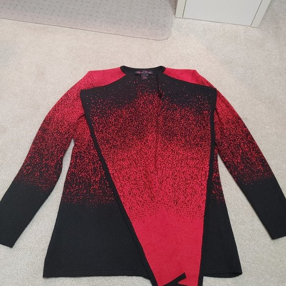 Elena Wang, Women's Size Medium Sweater, Black & Red - Picture 1 of 3